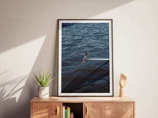 SZA SOSPoster, Ocean Album Cover, Moody Blue Music Wall Art, R&B Bedroom Decor