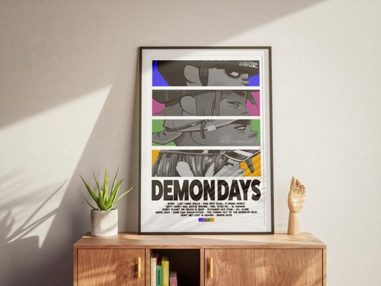 Discover Demon Days Gorillaz Poster, Album Art Print