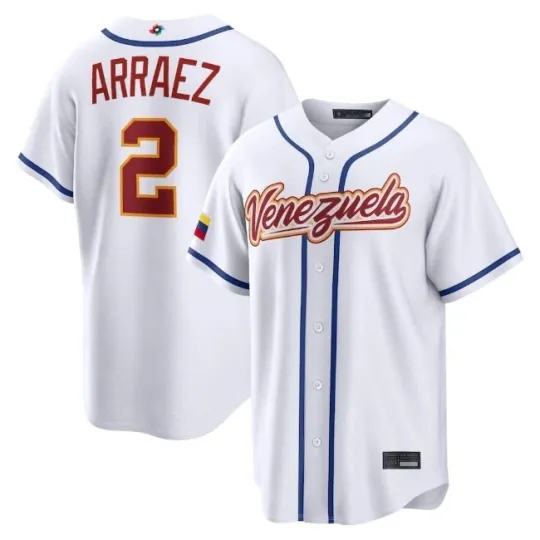 Discover Men's Venezuela Luis Arraez White 2026 World Baseball Jersey