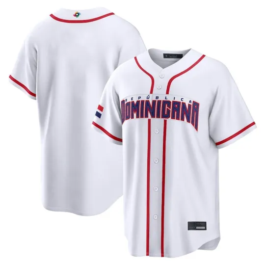 Discover Men's Dominican Republic White 2026 World Baseball Classic Jersey