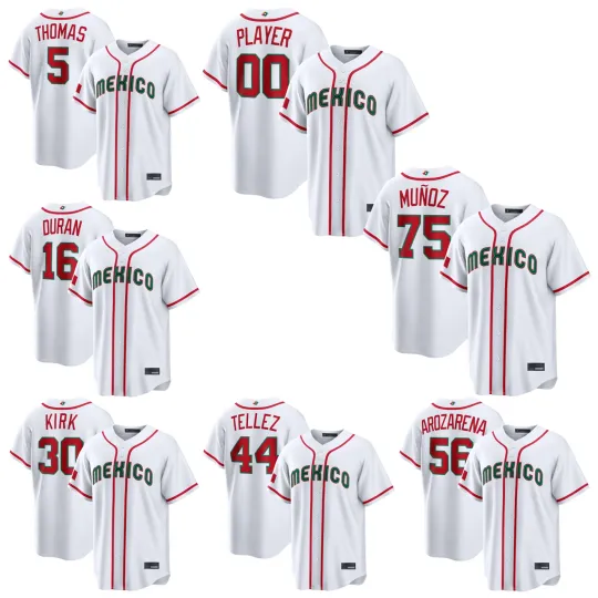 Discover Men's Mexico Baseball White 2026 World Baseball Classic Road Stadium Jersey