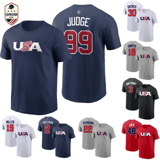 Discover Men's USA Baseball T-Shirt 2026 World Baseball Classic Home Jersey Adults S-5XL