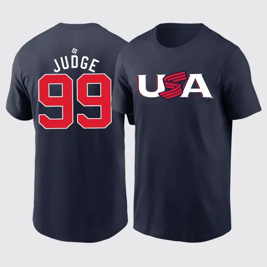 Discover Aaron Judge #99 USA Team 2026 World Baseball Name And Number TShirt