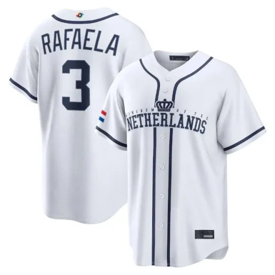 Discover Netherlands Baseball Ceddanne Rafaela White 2026 World Baseball Classic Jersey