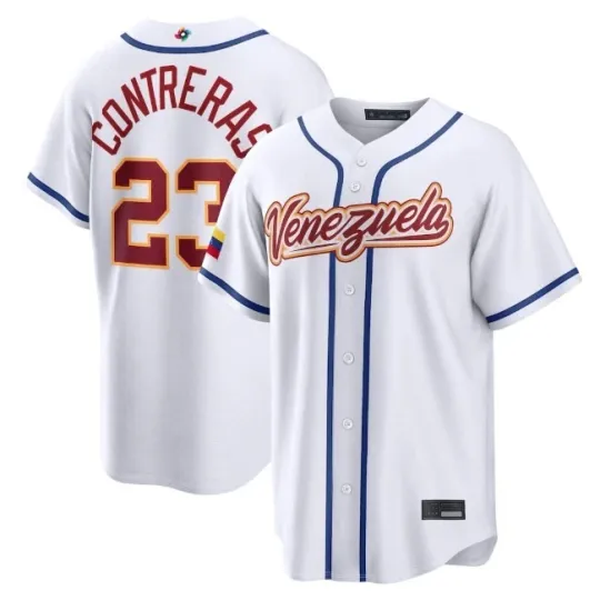 Discover Men's Venezuela William Contreras White 2026 World Baseball Jersey
