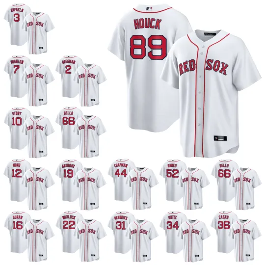 Men's Red Sox White Home Replica Baseball Jersey