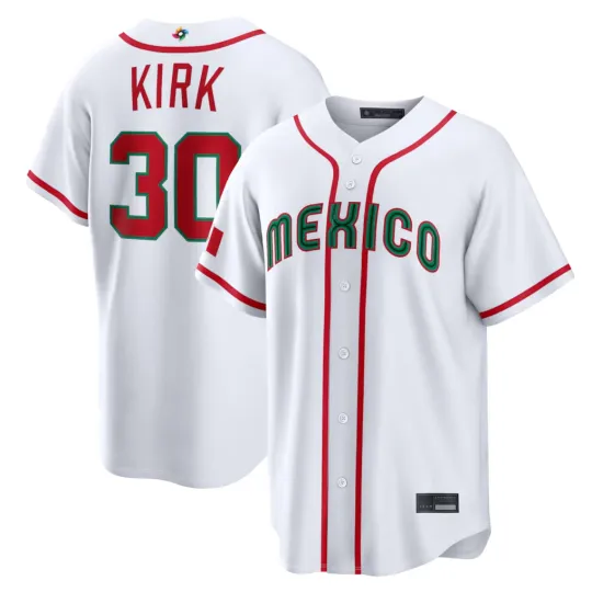 Discover Men's Mexico Baseball Alejandro Kirk White 2026 World Baseball Jersey