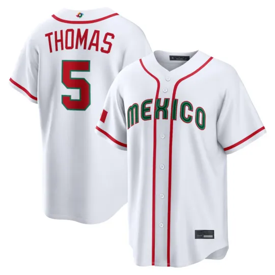 Discover Men's Mexico Baseball Alek Thomas White 2026 World Baseball Jersey