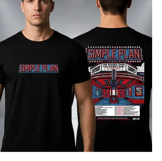 Discover Simple Plan The Bigger Than You Think Tour 2026 Schedule Venue Tour T-Shirt