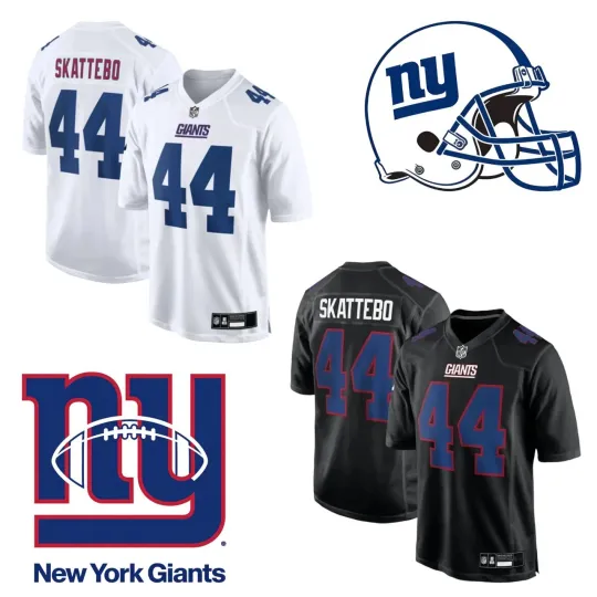 Discover Men Giantss #44 Cam Skatte Carbon Black/Carbon White Game Jersey