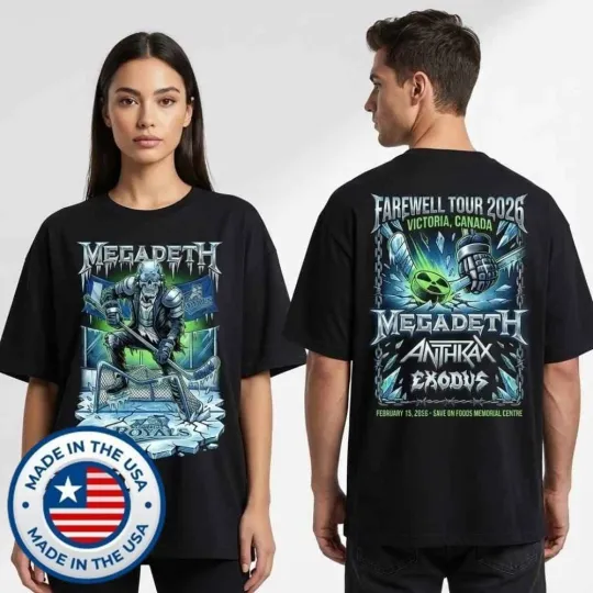 Megadeth Farewell Tour 2026 February 15 2026 Double Sided T-Shirt