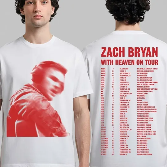 Discover With Heaven On Top Tour 2026 Merch With Dates Back White T-Shirt