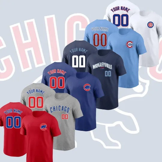 Custom Your Name & Number Chicago Cubs Team, Go Cubs  Gifts for Fan
