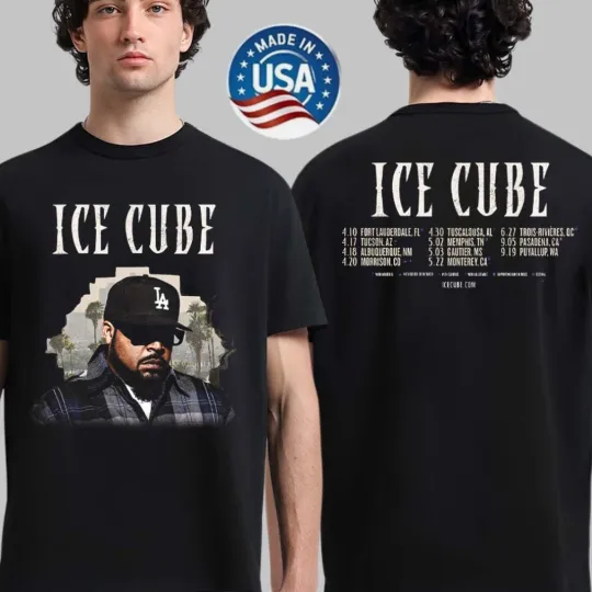 Discover Icee Cube 4 Decades of Attitude Tour 2026 North America 2 Sided T-Shirt
