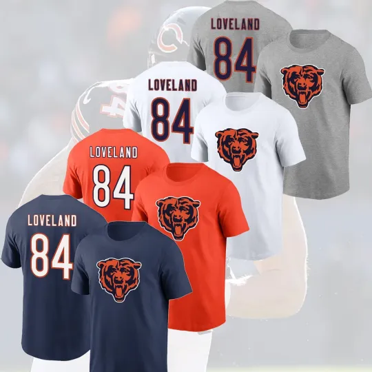 Discover Colston Loveland #84 Chicago Bears 2026 Name & Number for Fan