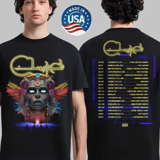 Discover Clutch Suffer No Evil Tour 2026 Merch With Dates 2 Sided T-Shirt