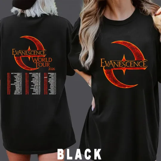 Evanescence Tour 2026 Rock Band Concert Double Sided T-Shirt
