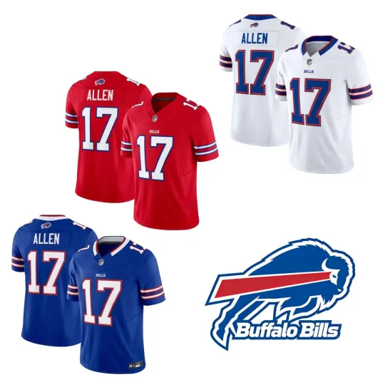 Men's Billss #17 Josh Allen Game Player Jersey S-3XL