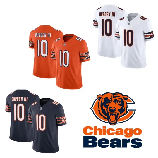 Discover Men Bears Luther Burden III Orange/Navy/White Limited Player All Stitched Jersey