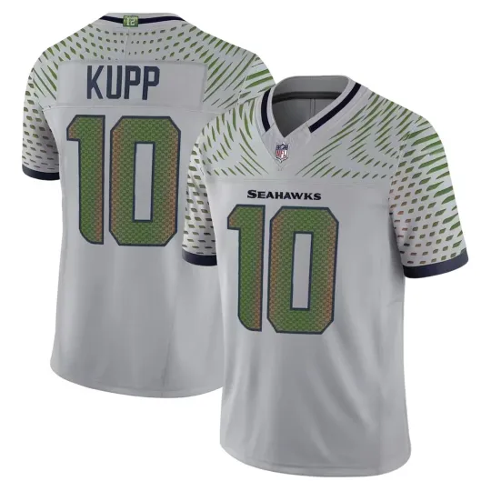 Discover Men Seahawkss Cooper Kupp #10 Grey 2025 Rivalries Collection Limited Jersey S-3XL
