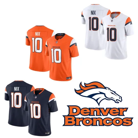 Discover Men's Broncoss #10 Bo Nix Limited Player All Jersey