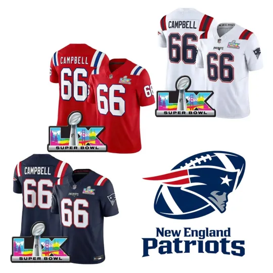 Discover Patriotss #66 Will Campbell Men Super B.owl LX Jersey