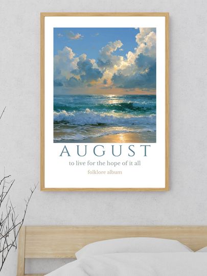 Discover August Poster | folklore album wall art inspired by T. Swift