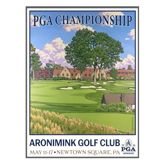 Discover PGA Championship Aronimink Golf Club Vertical Poster May 11-17 2026