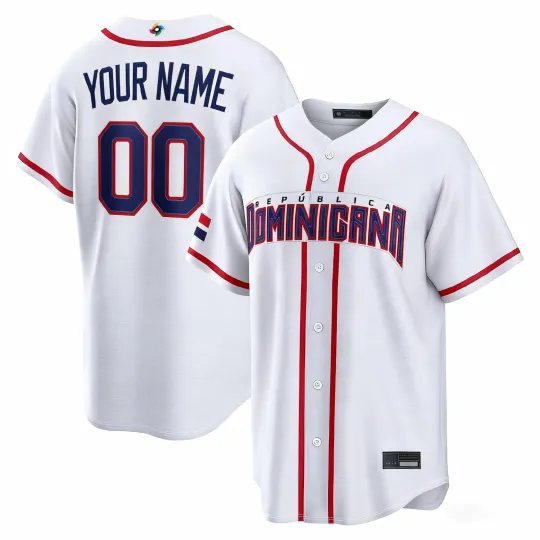 Dominican Republic Baseball White 2026 World Men's Baseball Jersey Customized