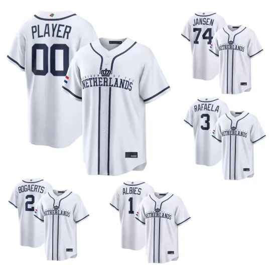 Discover Man's Netherlands Baseball White 2026 World Baseball Classic Home Stadium Jersey