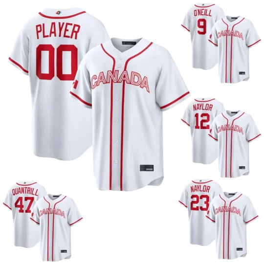 Discover Men's Canada Baseball White 2026 World Baseball Classic Jersey Customization