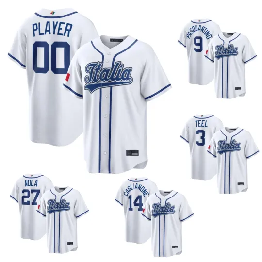 Discover Man's Italy Baseball White 2026 World Baseball Classic Home Stadium Jersey