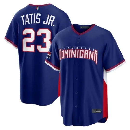 Discover Dominican Republic FRD Tatis Jr.  Navy 2026 World Men's Baseball Jersey