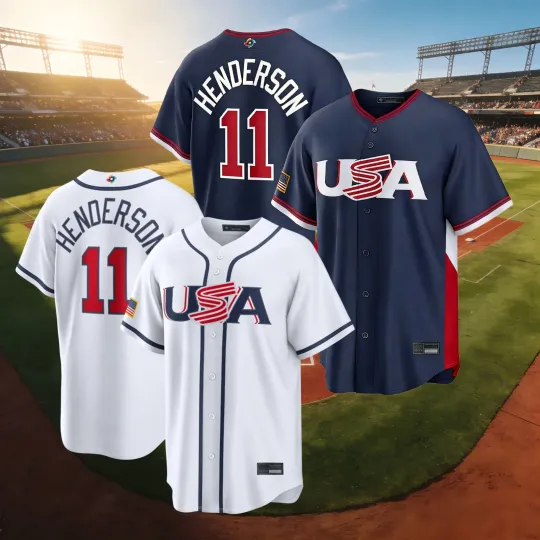 Discover Gunnar Henderson  #11 WBCC USA Baseball Jersey White/Navy