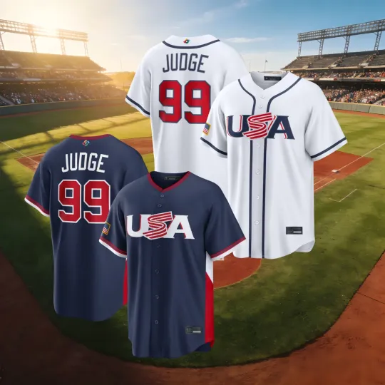 Aaron Judge #99 WBCC USA Baseball Jersey White/Navy