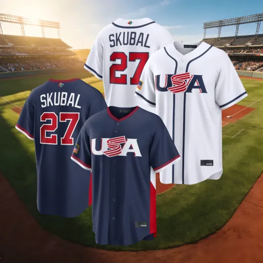 Discover Tarik Skubal #27 WBCC USA Baseball Jersey White/Navy