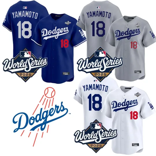 Discover Men's Dodgers #18 Yoshinobu Yamamoto 2025 World Series Jersey All Stitched S-3XL