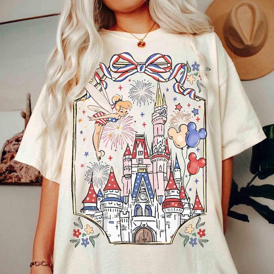 Discover 250th America Anniversary Disney Castle Shirt, Retro US 250 Years Disneyland Tee, Independence Day, 4th Of July Shirt, Patriotic Women Shirt