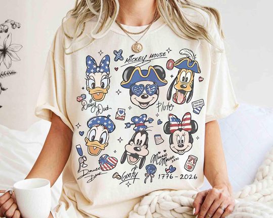 Discover Mickey And Friends US 250 Years Shirt, Disney 250th America Anniversary Tee, Independence Day2026 Tee, Disneyland Patriotic