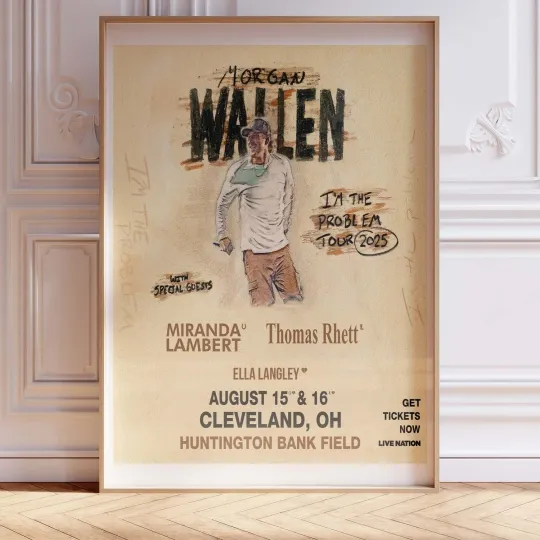 Wallen Western 'I'm The Problem Tour' Large Print Decor Concert Poster