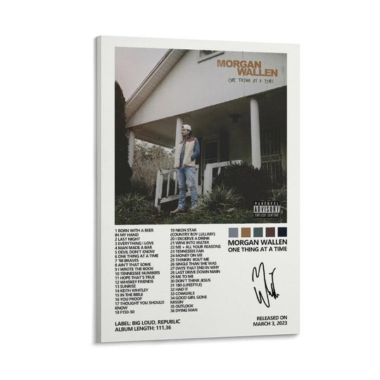 Morgan Poster Wallen One Thing at A Time Album Album Wall Art Picture Painting Poster