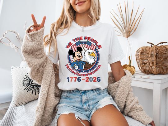 Discover Disney 250th USA Anniversary Shirts, Mickey and Friends Shirt, 1776-2026 Patriotic Tee