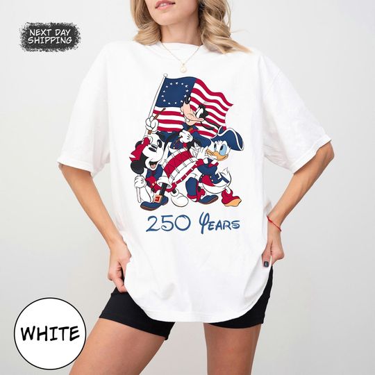 Discover Retro Disneyworld Mickey Mouse 250 Years Shirt, Disney America 250th Anniversary Tee, Patriotic Disney Family Trip 2026 Matching