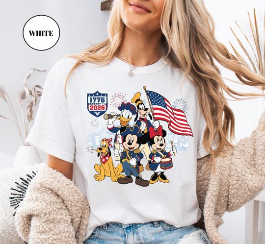 Discover Disney 4th Of July Shirt, 250th Anniversary Mickey Minnie Sweatshirt, 250 Years Fourth Semiquincentennial Independence Gift