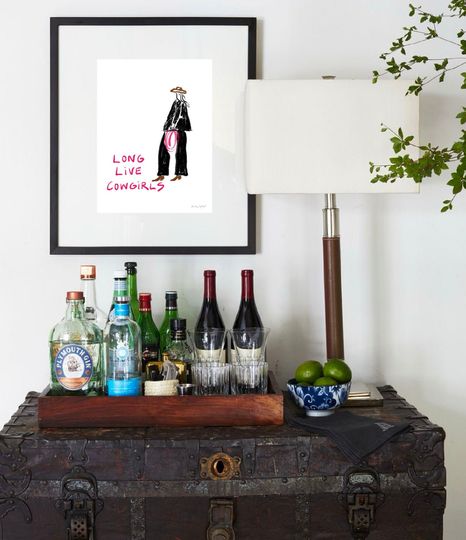 Long Live Cowgirls Art Print, Wallen Western, Cowgirl, Country Girl, Fun Art Print, Ella Langley