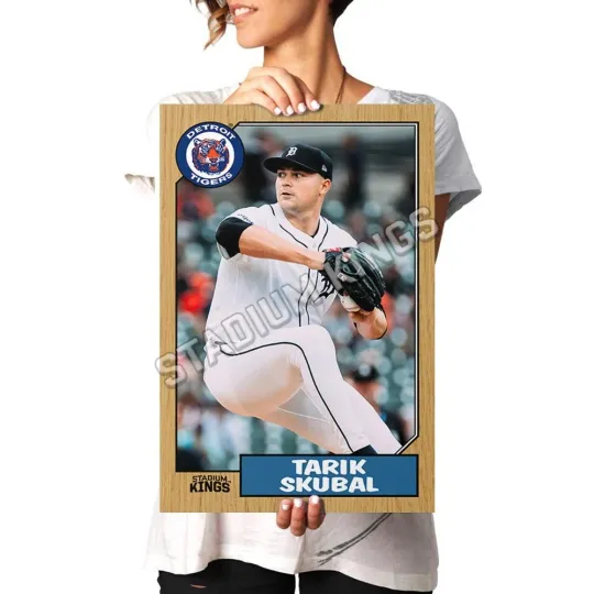 Tarik Skubal Detroit Tigers 1987 Baseball Card Poster