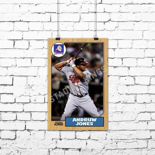 Discover Andruw Jones Atlanta Braves Baseball Card Poster - 11x17 in.