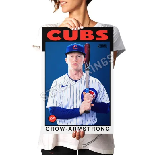 Pete Crow-Armstrong Chicago Cubs 1986 Baseball Card Poster