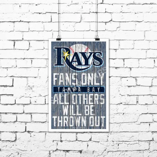 Tampa Bay Rays Team Fans Only Fan Cave Sign Wall Art Print