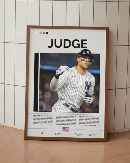 Discover Aaron Judge Poster, Baseball Wall Art, Gift For Baseball Fans, Sports Room Decor